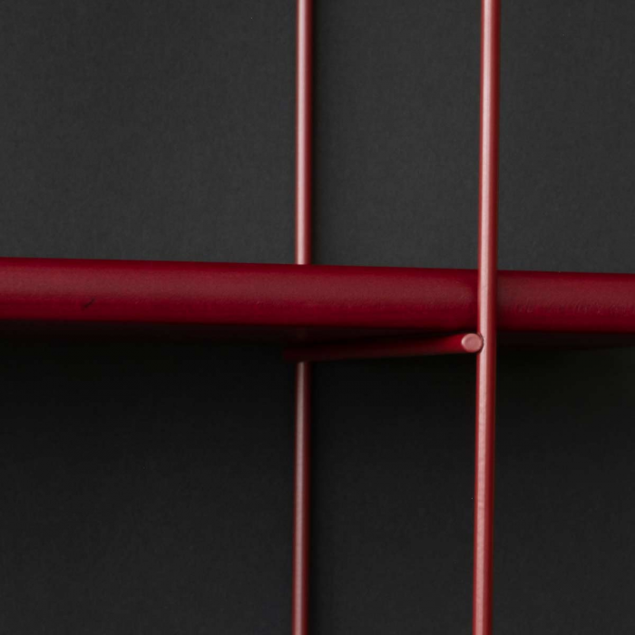 Shrink Berry - libreria rosso lampone in faggio e metallo