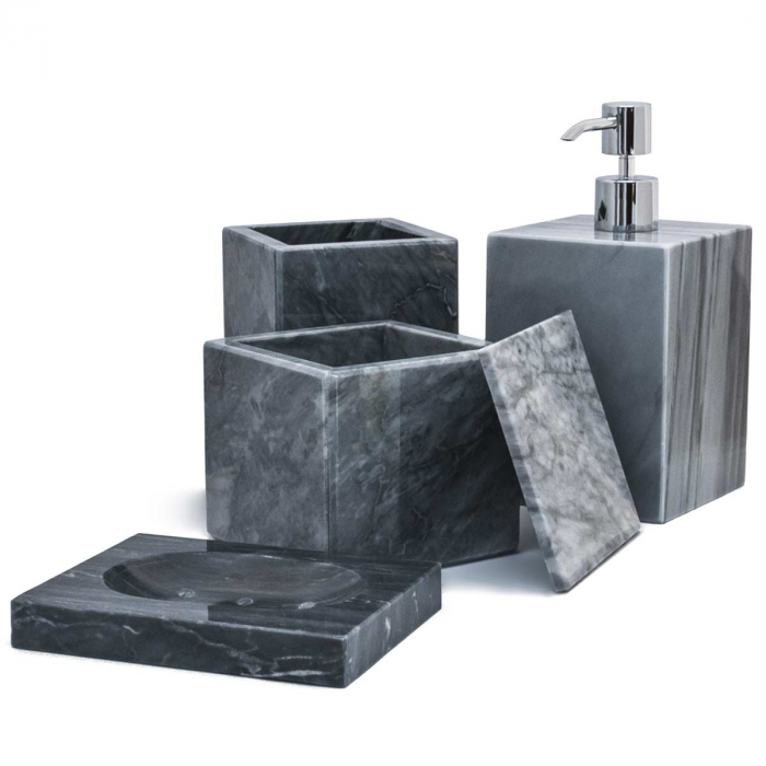 Squared - Dispenser sapone in marmo grigio