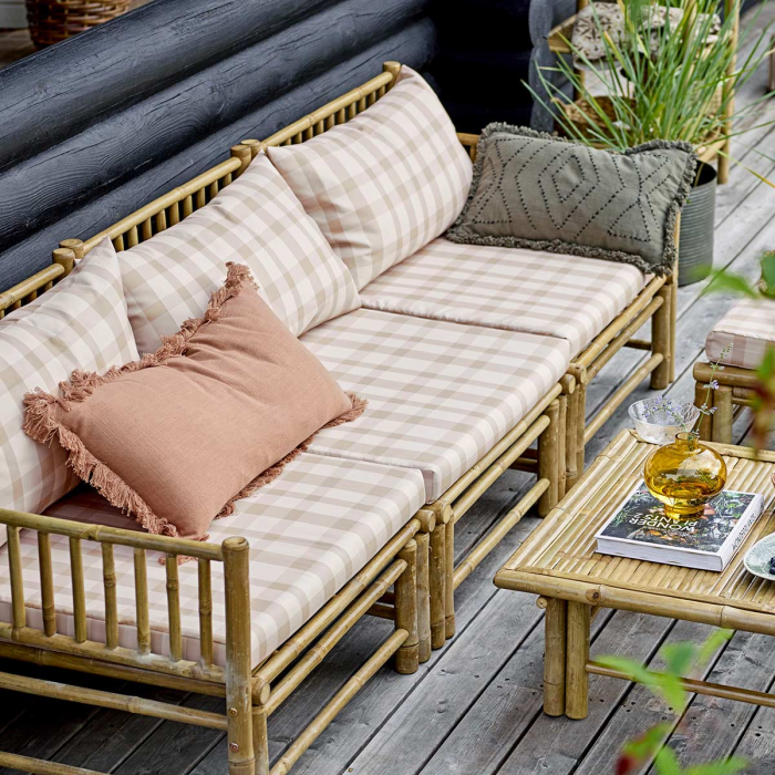Korfu -  divano in bambù - modulo angolare destro