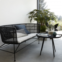 Cuun - divano nero in rattan