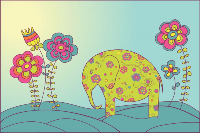 Elefante a fiori Elefante a fiori