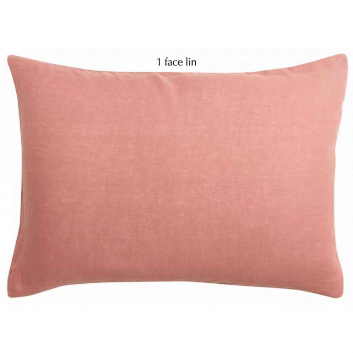 Linco - federa rosa in lino e cotone