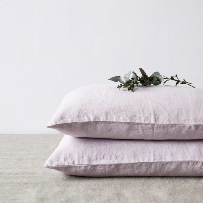 Pink lavender - copripiumino in lino rosa lavanda