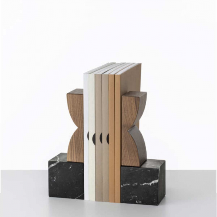 Constantin - fermalibri in legno e marmo