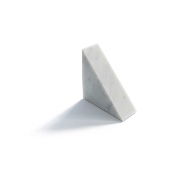 Triangle - fermalibri di design in marmo bianco