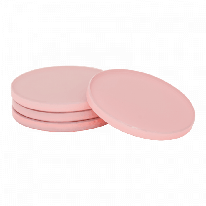Glassy - set 4 sottobicchieri in vetro rosa