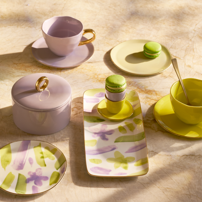 Good Morning -  set 4 piattini verde lime - 9 cm