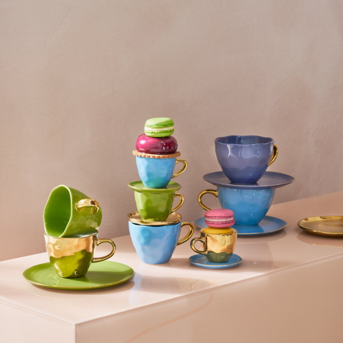 Good Morning - set 4 piattini blu pacific, 9 cm