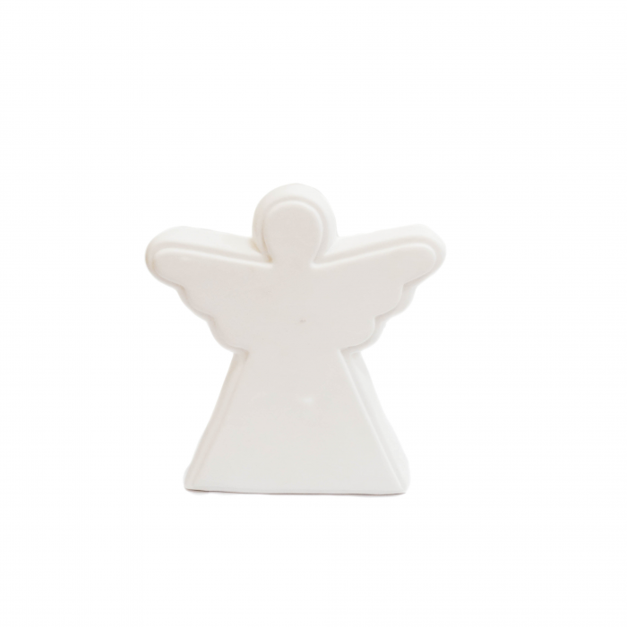 Angel - angelo in ceramica bianca con luce led