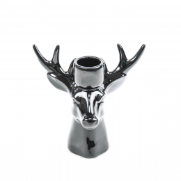 Deer - candeliere in ceramica, nero a forma di renna