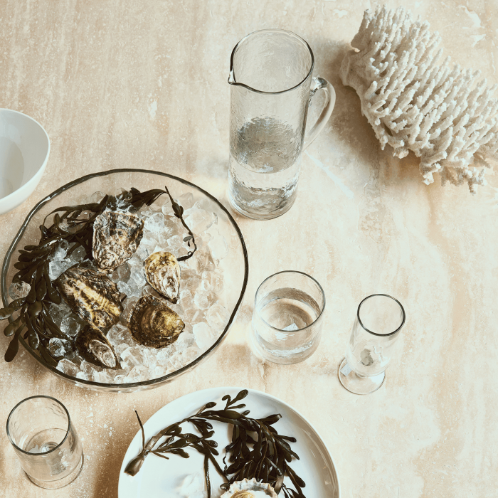 Hammered - caraffa in vetro riciclato trasparente