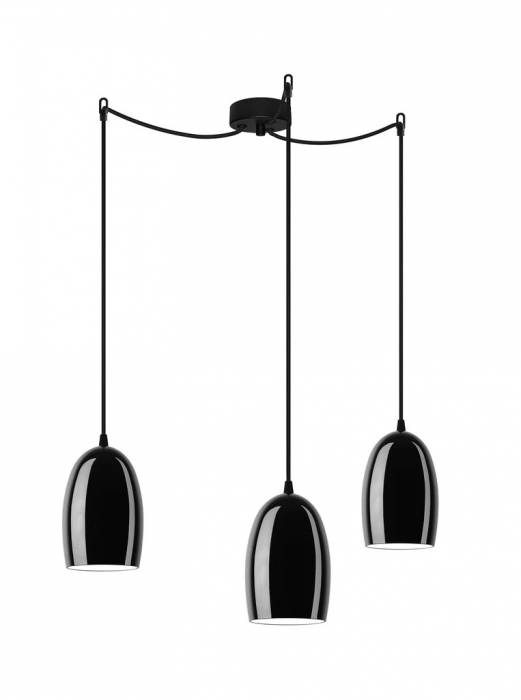 Lampadario UME 3/S - Black Glossy