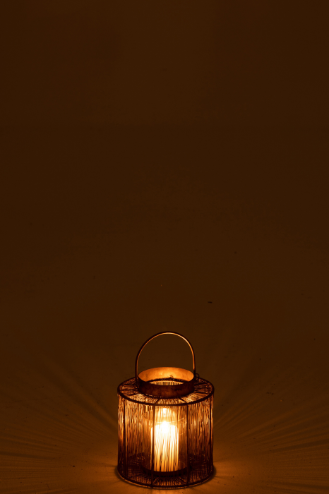 Brown - Piccola lanterna dorata in metallo vintage