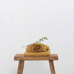 Hemp - lenzuolo di canapa giallo ambra con angoli Hemp - lenzuolo di canapa giallo ambra con angoli