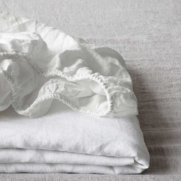 Pure white - lenzuolo in lino bianco con angoli Pure white - lenzuolo in lino bianco con angoli