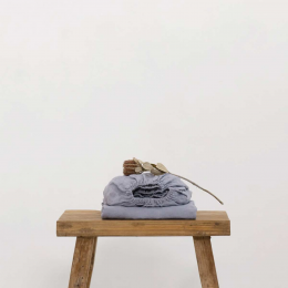 Hemp - lenzuolo di canapa grigio pioggia con angoli Hemp - lenzuolo di canapa grigio pioggia con angoli