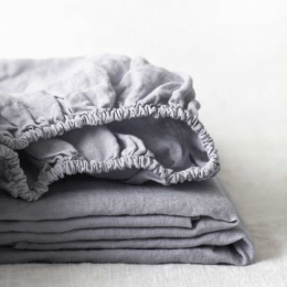 Light grey - lenzuolo in lino grigio chiaro con angoli Light grey - lenzuolo in lino grigio chiaro con angoli