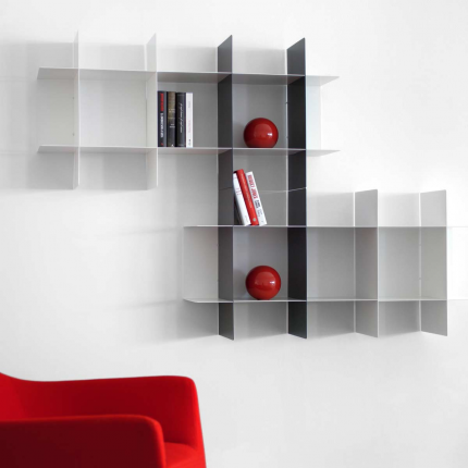 Libreria INNESTO bianca e grigio grafite Libreria INNESTO bianca e grigio grafite