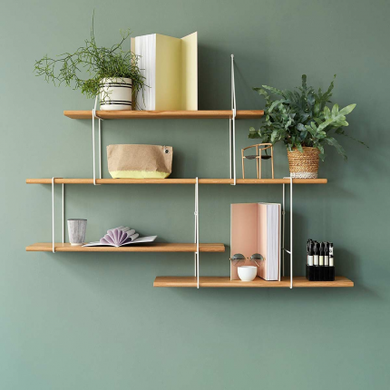 Link 2 - libreria in rovere e staffe bianche Link 2 - libreria in rovere e staffe bianche