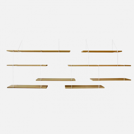 Link DUO - libreria in rovere con staffe bianche Link DUO - libreria in rovere con staffe bianche