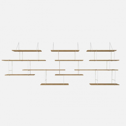 Link TRIO - libreria in rovere e metallo bianco Link TRIO - libreria in rovere e metallo bianco