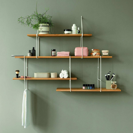 Link 1 - libreria in rovere e staffe bianche Link 1 - libreria in rovere e staffe bianche