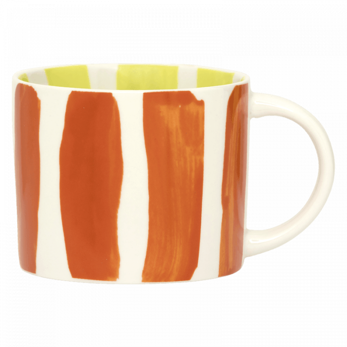 Linda B -  set 4 tazze a strisce colorate in gres