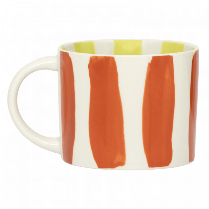 Linda B -  set 4 tazze a strisce colorate in gres