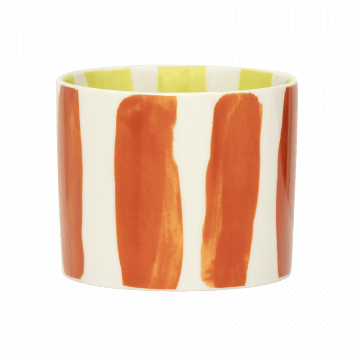 Linda B -  set 4 tazze a strisce colorate in gres