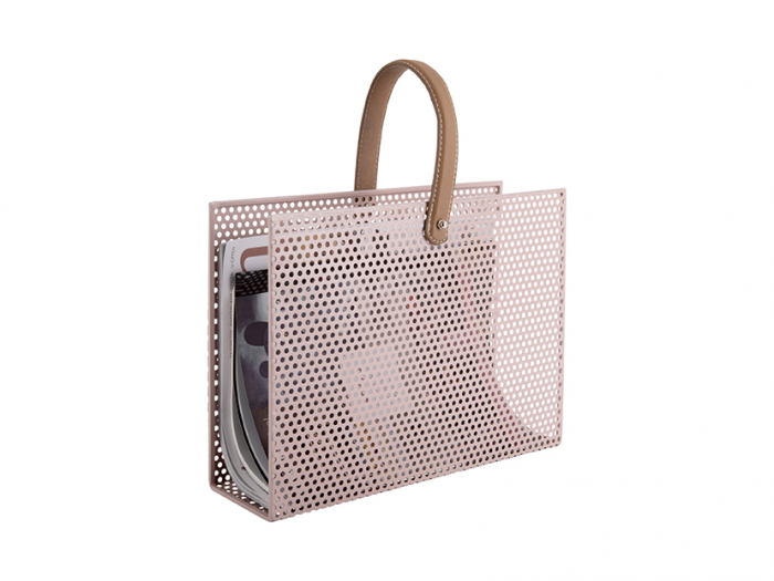 Perky - porta rivista in metallo rosa