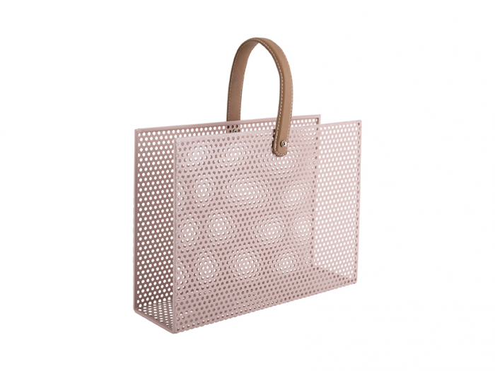 Perky - porta rivista in metallo rosa