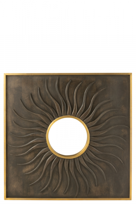 Sun - Specchio in legno di mango e oro