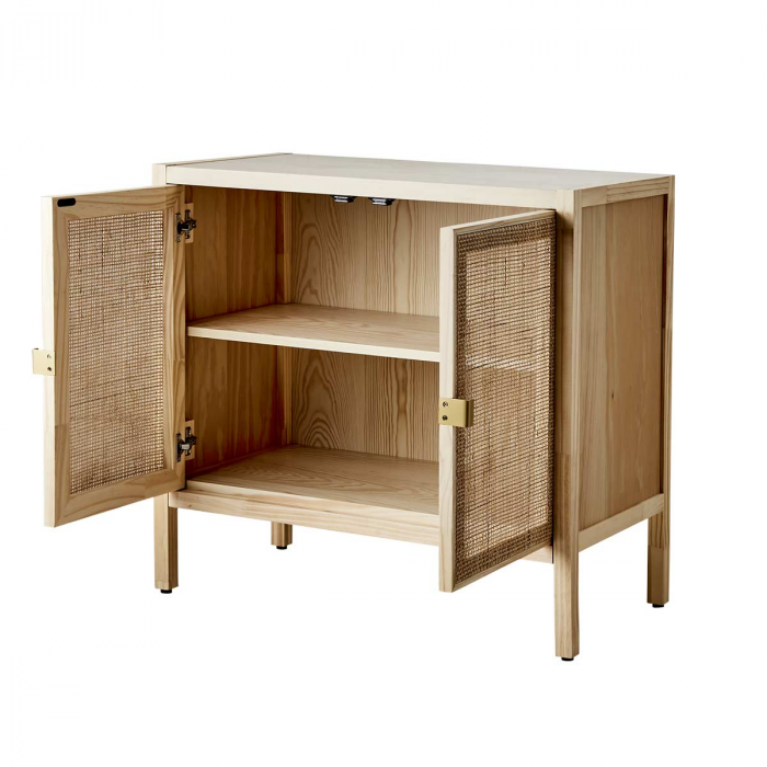 Harry - piccola credenza in legno di pino e rattan