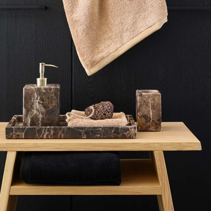 Mink - Panca porta asciugamani in legno di rovere