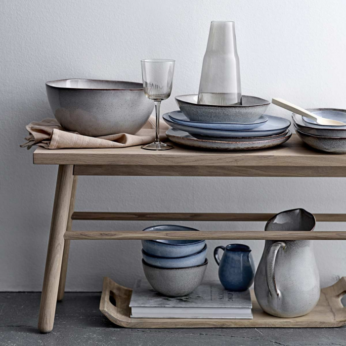 Sandrine - set 4 piatti piani blu