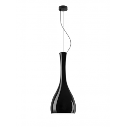 Lampadario a sospensione ITTEKI Elementary 1/S singolo, nero lucido, filo nero
