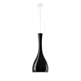 Lampada a sospensione ITTEKI Elementary 1/S singola, nero lucido, cavo bianco Lampada a sospensione ITTEKI Elementary 1/S singola, nero lucido, cavo bianco
