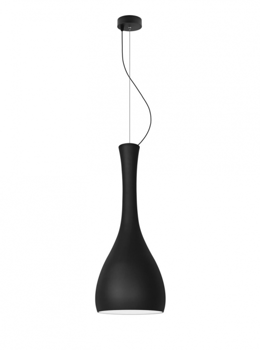lampada a sospensione ITTEKI Elementary 1/S singola, nero opaco, cavo nero
