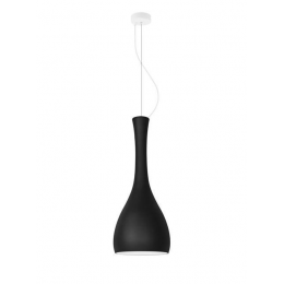 Lampada a sospensione ITTEKI Elementary 1/S singola, nero opaco e cavo bianco Lampada a sospensione ITTEKI Elementary 1/S singola, nero opaco e cavo bianco