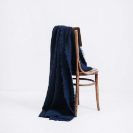 Nest - plaid in lino blu navy Nest - plaid in lino blu navy