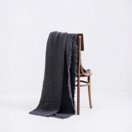 Nest - plaid in lino grigio scuro Nest - plaid in lino grigio scuro
