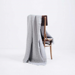 Nest - plaid in lino grigio chiaro Nest - plaid in lino grigio chiaro