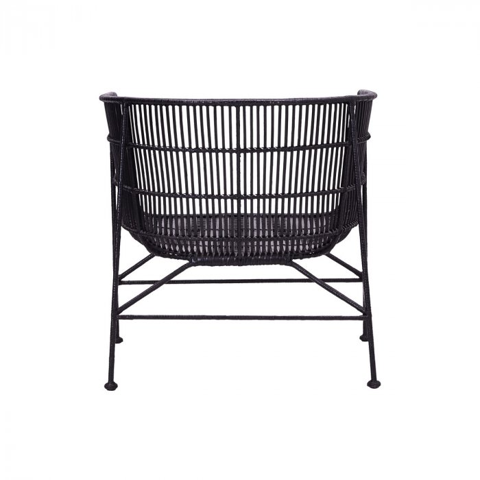 Cuun - poltrona lounge nera in rattan