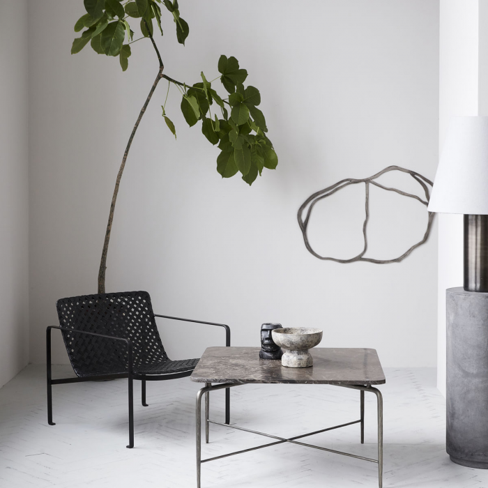 Habra - poltrona lounge nera in rattan