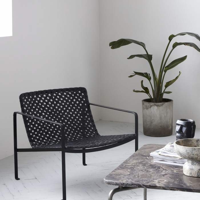 Habra - poltrona lounge nera in rattan