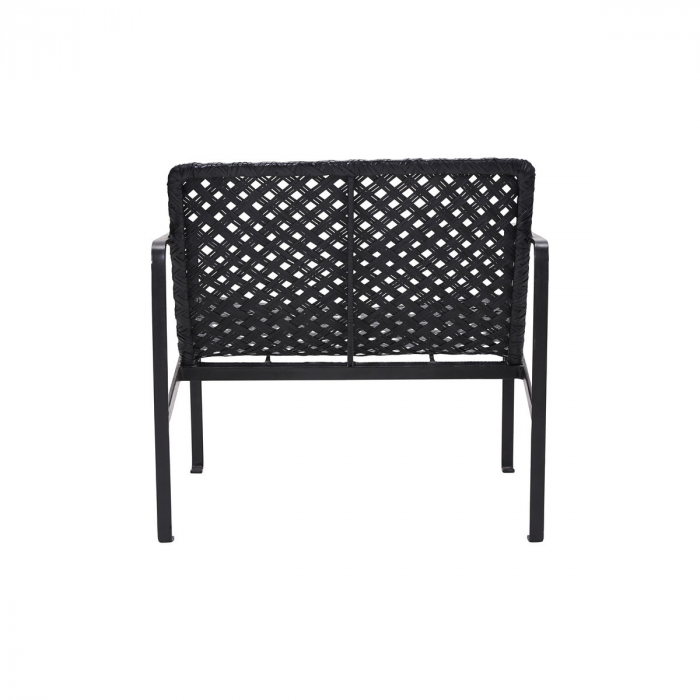 Habra - poltrona lounge nera in rattan