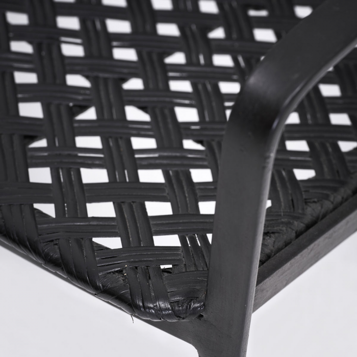 Habra - poltrona lounge nera in rattan