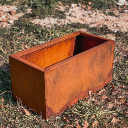 Poly - vaso rettangolare in corten