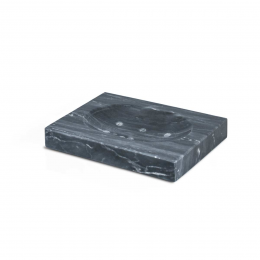 Squared - Portasapone in marmo grigio