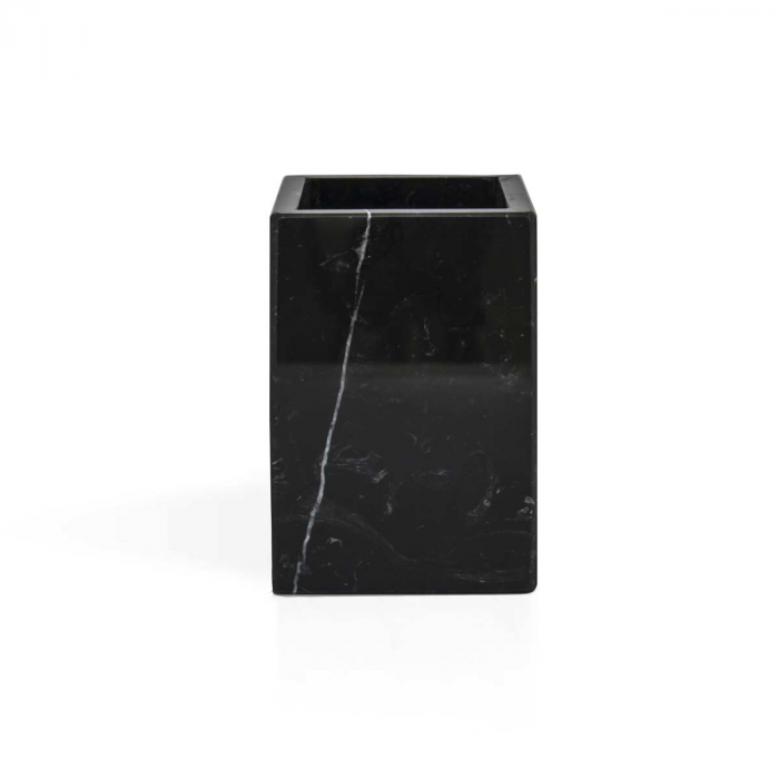 Squared - Bicchiere porta spazzolini in marmo nero